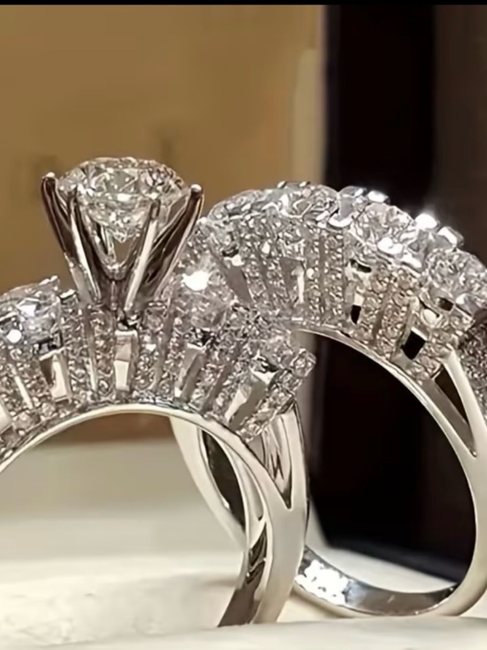 Classic White Gold Diamond Engagement Ring - White